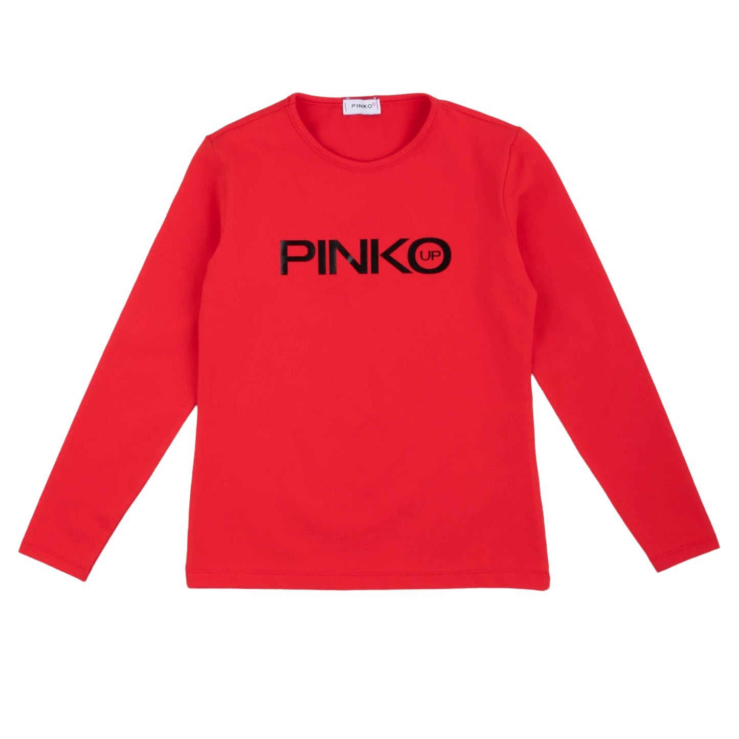 T-shirt manica lunga a girocollo, rossa, Pinko Up - IrisBlu