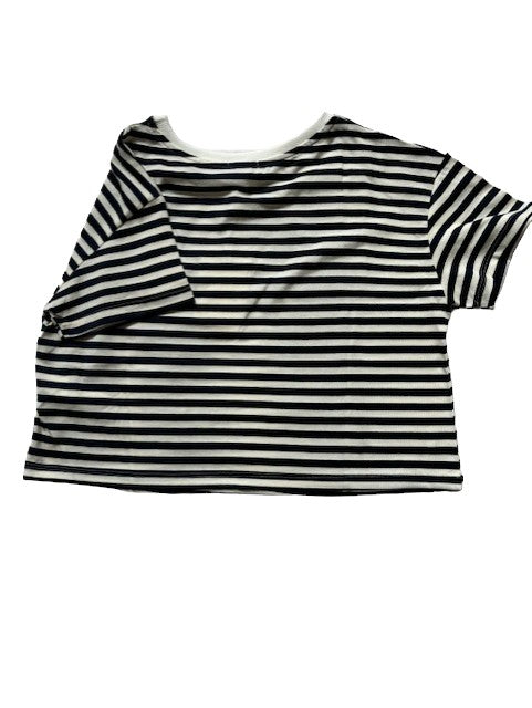 Maglia rigata con patch - IrisBlu