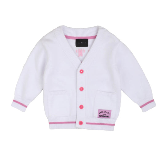 Cardigan bianco e rosa John Richmond - IrisBlu