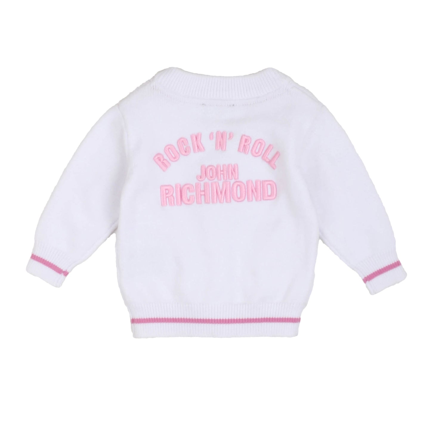 Cardigan bianco e rosa John Richmond - IrisBlu