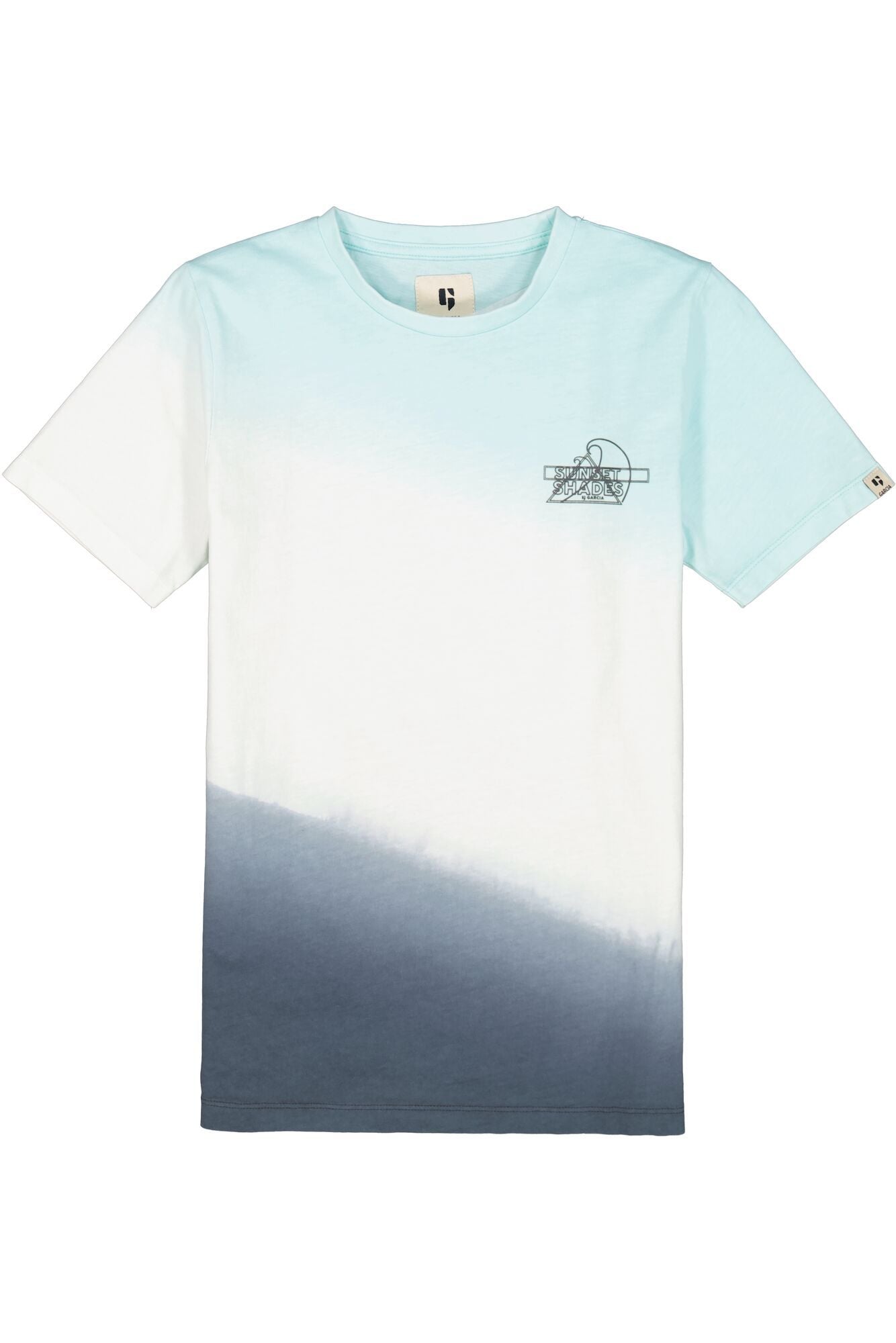 T-shirt ragazzo/a Garcia bianca e azzurra - IrisBlu