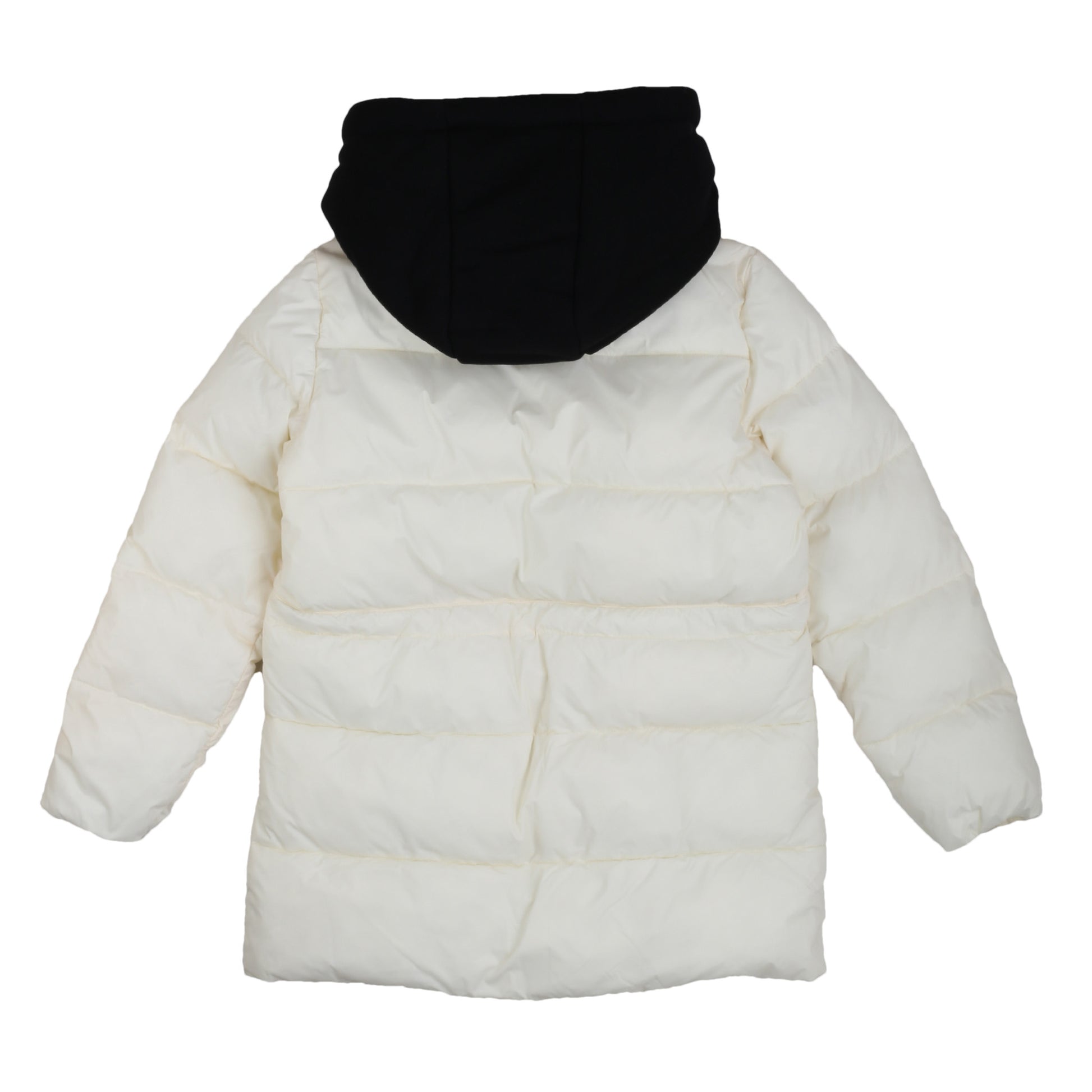 Piumino panna con cappuccio in tessuto - IrisBlu