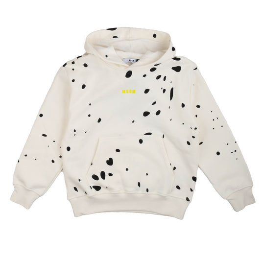 Felpa crema maculata con cappuccio, MSGM - IrisBlu