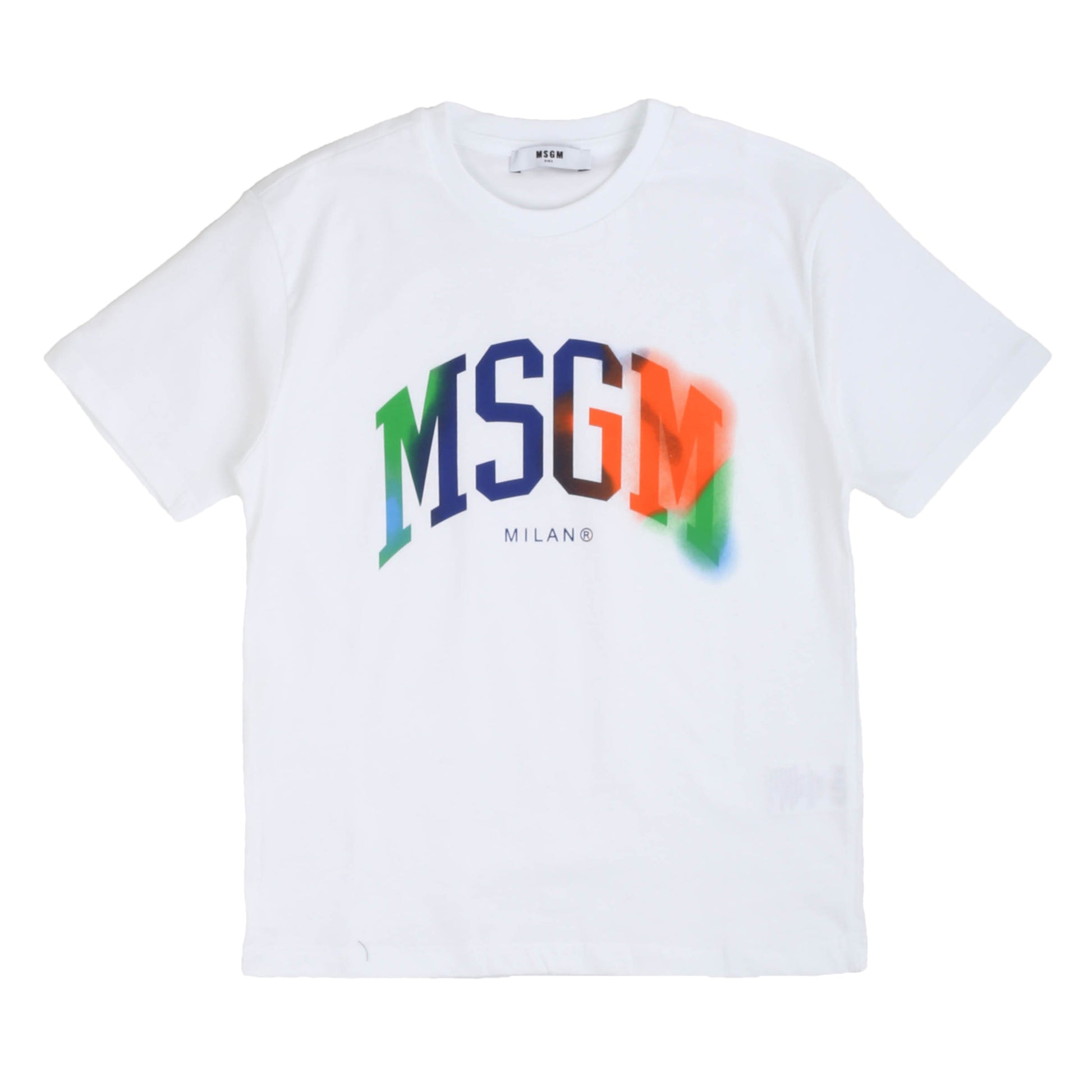 T-shirt bianca a girocollo MSGM - IrisBlu