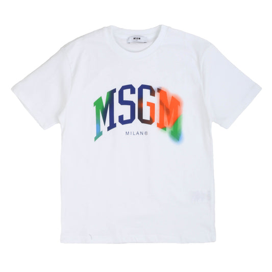 T-shirt bianca a girocollo MSGM - IrisBlu