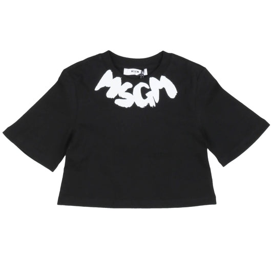 T-shirt cropped nera MSGM - IrisBlu