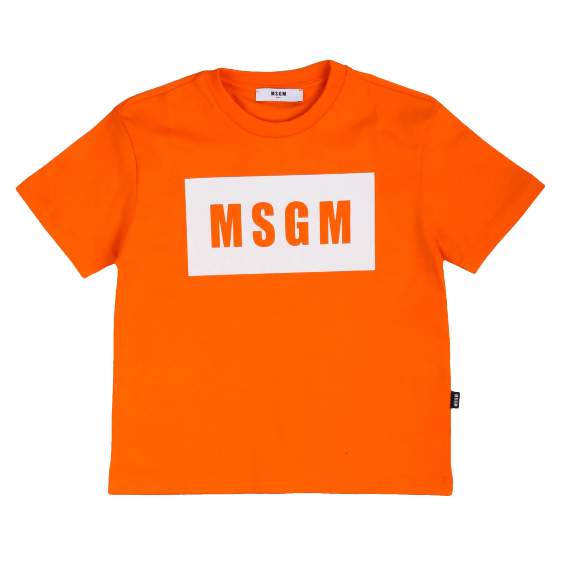 T-shirt bimbo/a MSGM arancione e bianca - IrisBlu