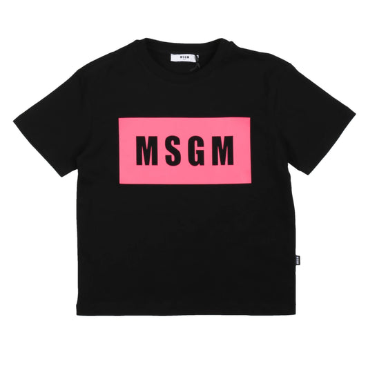 T-shirt ragazzo/a MSGM nera e lilla - IrisBlu