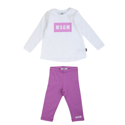 Completino jersey bianco e lilla MSGM - IrisBlu