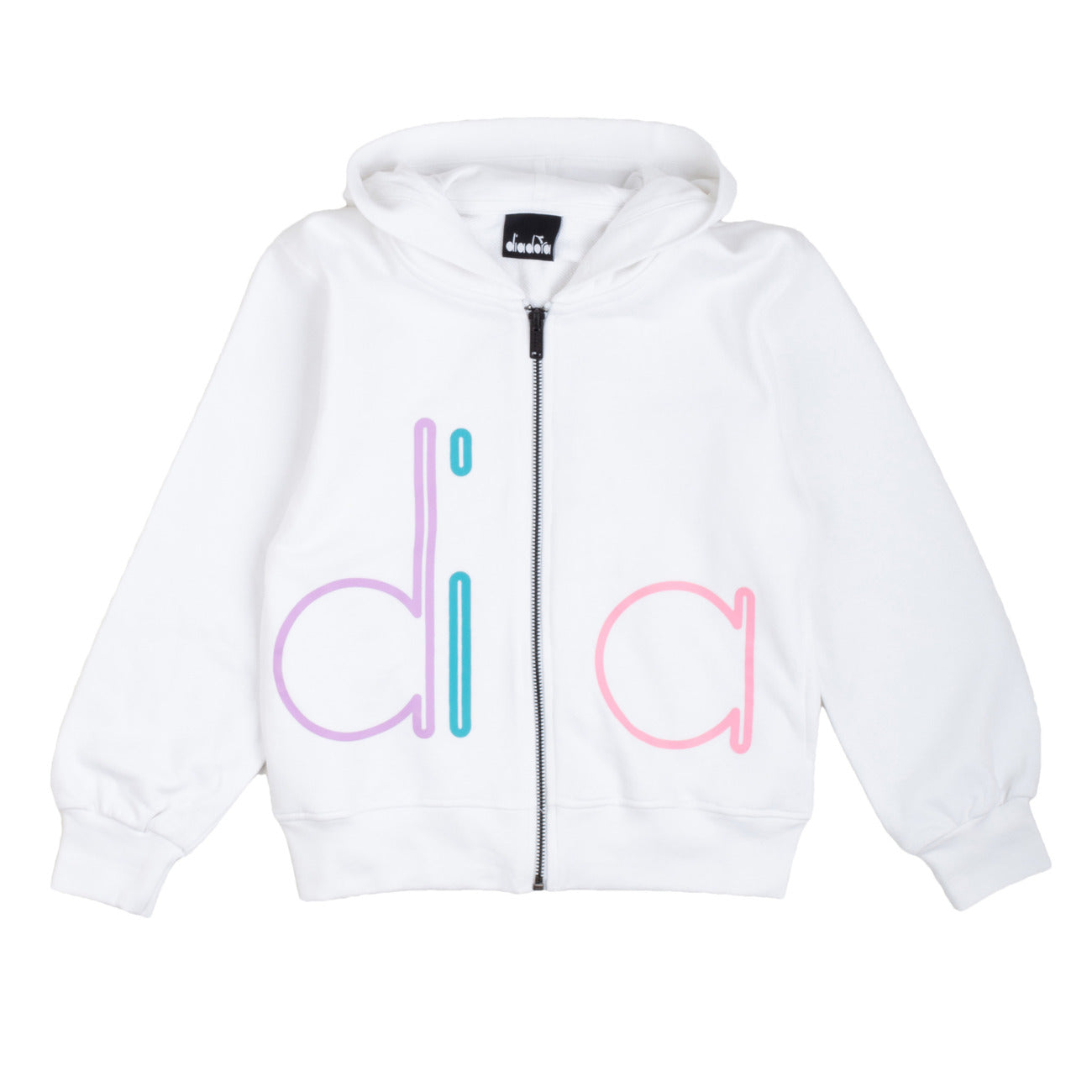 Felpa Diadora in cotone con cappuccio - IrisBlu
