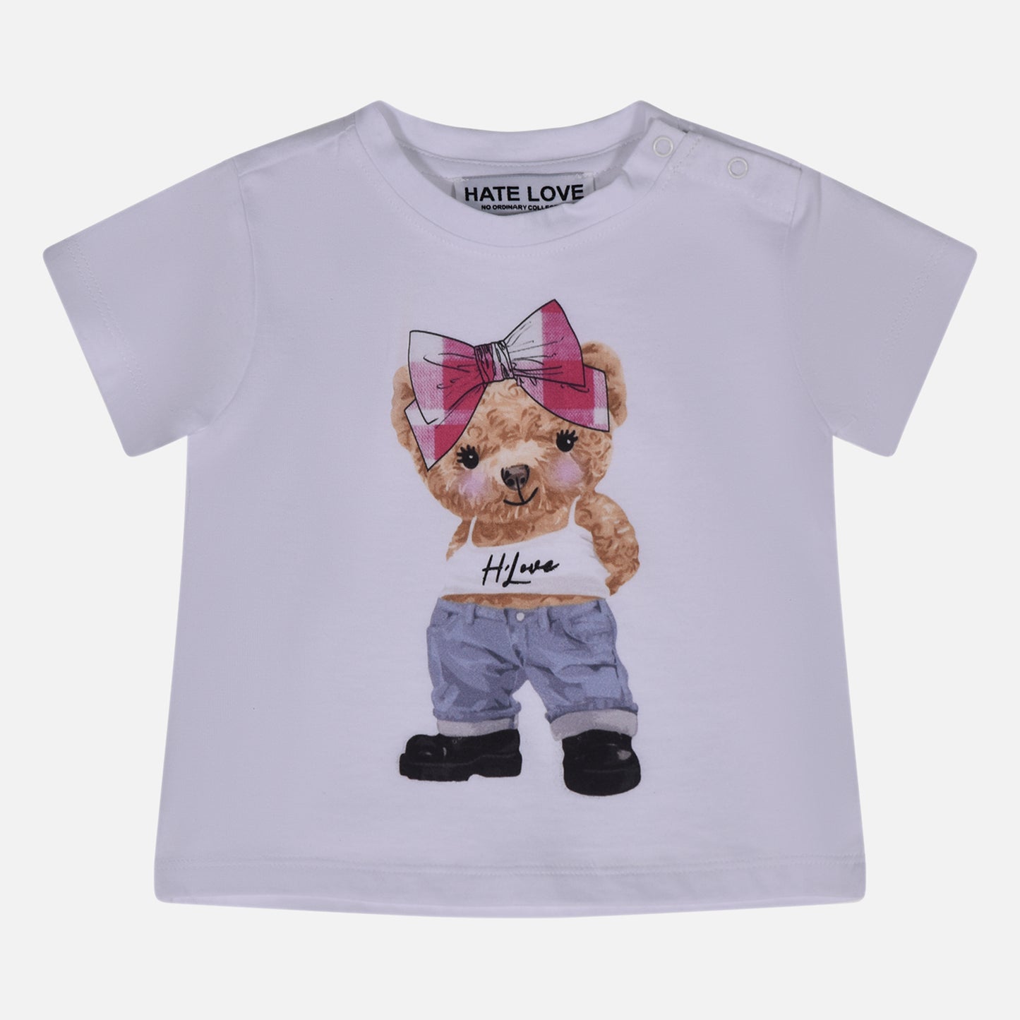 T-shirt bimba manica corta Hate Love - IrisBlu