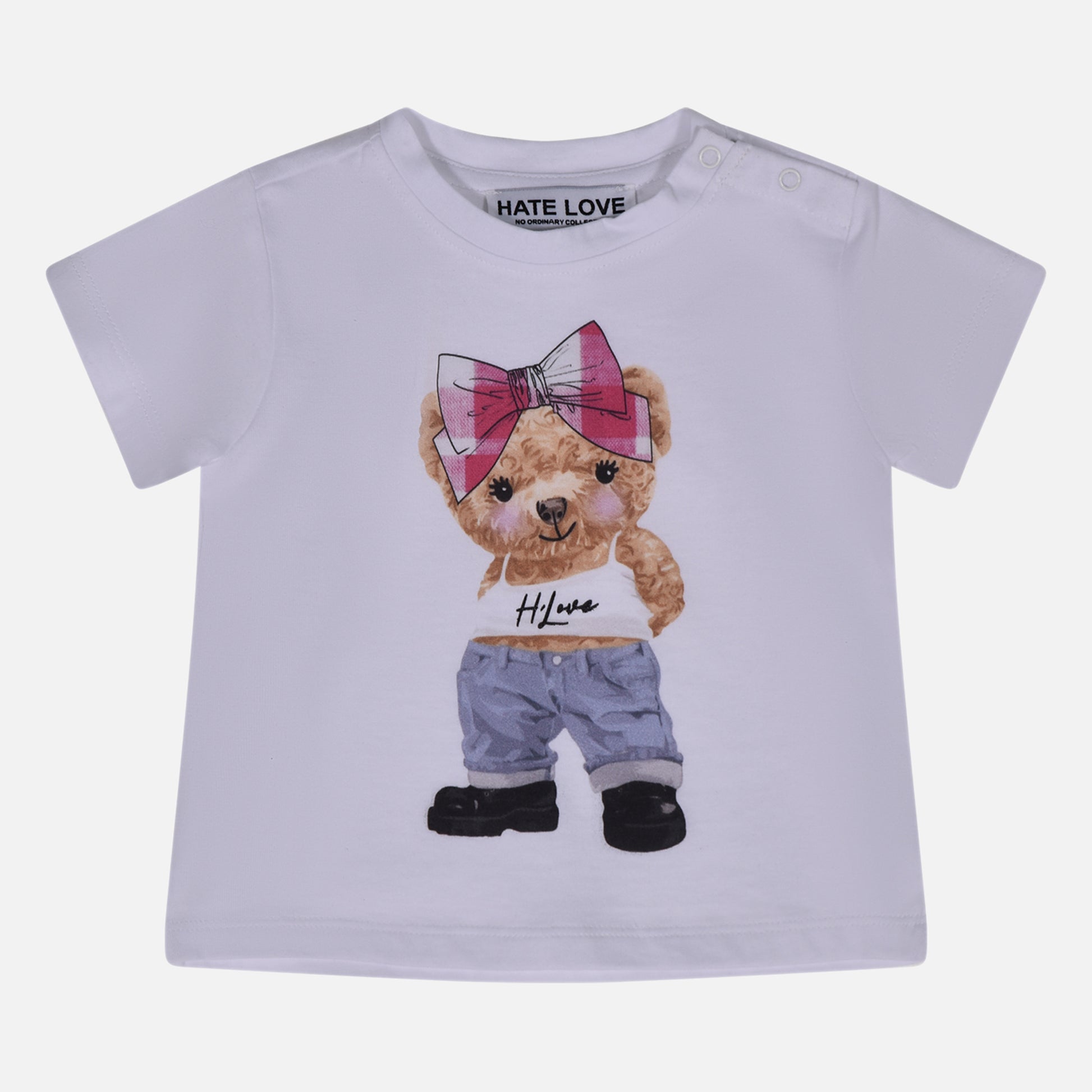 T-shirt bimba manica corta Hate Love - IrisBlu