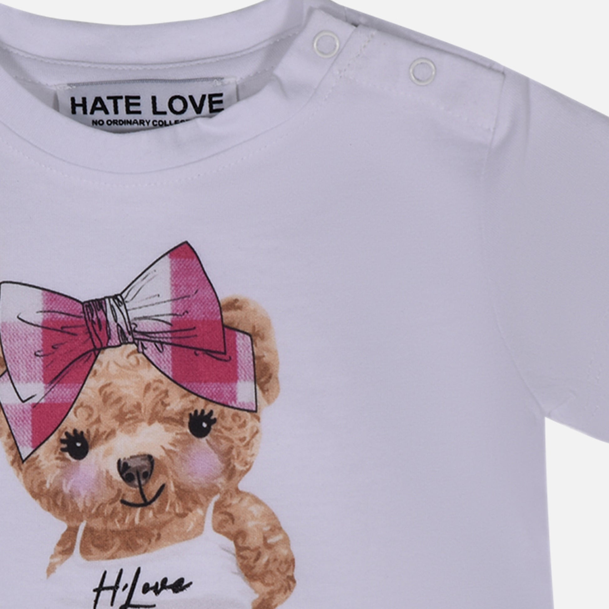 T-shirt bimba manica corta Hate Love - IrisBlu
