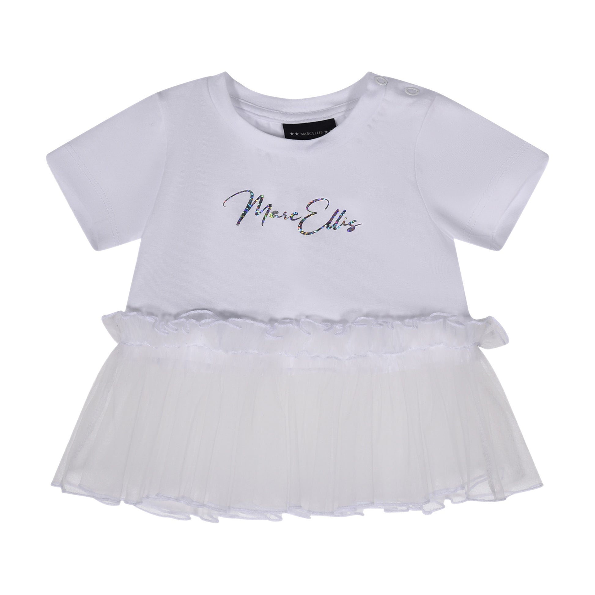 T-shirt bimba maniche corte con tulle Marc Ellis - IrisBlu