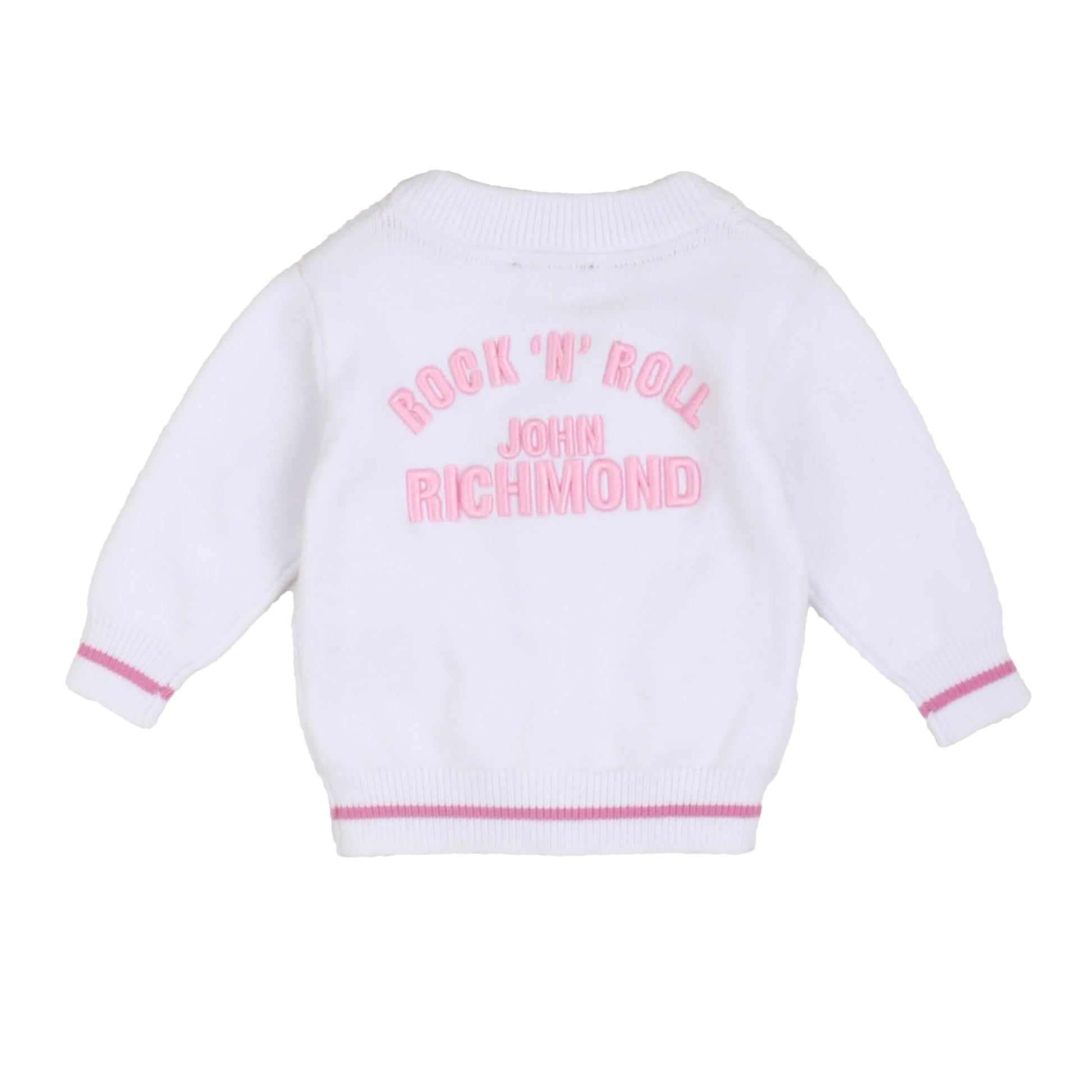 Cardigan bianco e rosa John Richmond - IrisBlu