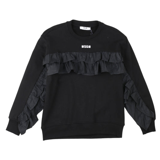 Felpa nera Msgm con volant ragazza