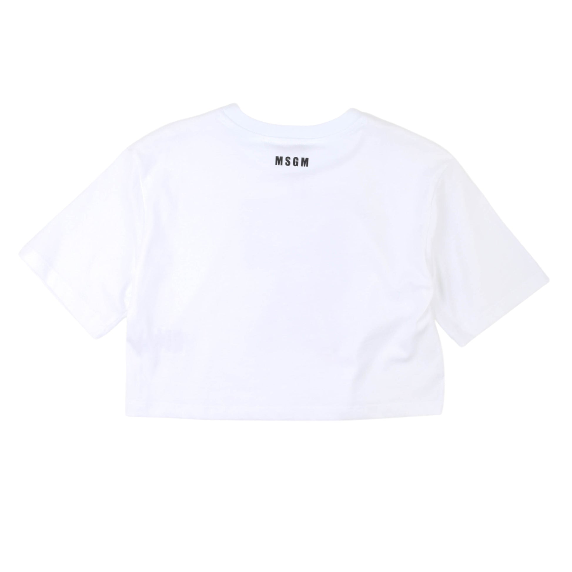 T-shirt bianca bambina a manica corta MSGM - IrisBlu