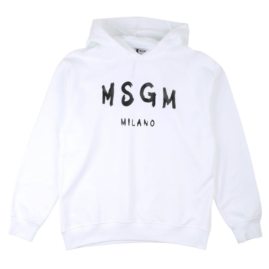 Felpa bianca con cappuccio Msgm