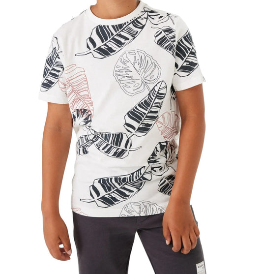 T-shirt ragazzo/a Garcia bianca con inserti neri - IrisBlu