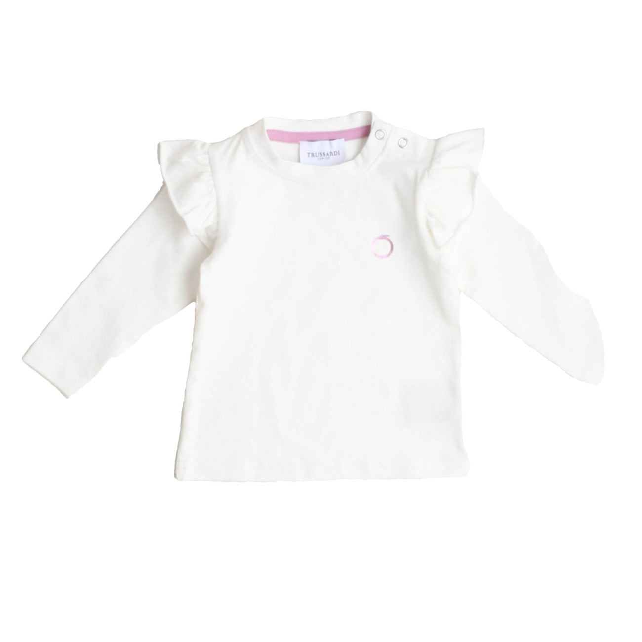 T-shirt bianca manica lunga Trussardi bimba