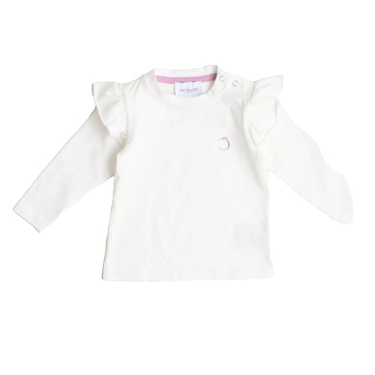 T-shirt bianca manica lunga Trussardi bimba