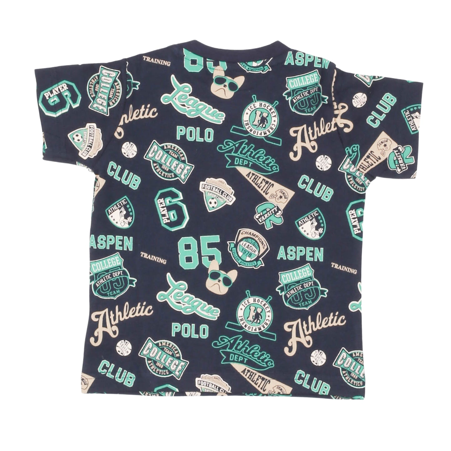 T-shirt blu stampe Aspen Polo Club bambino