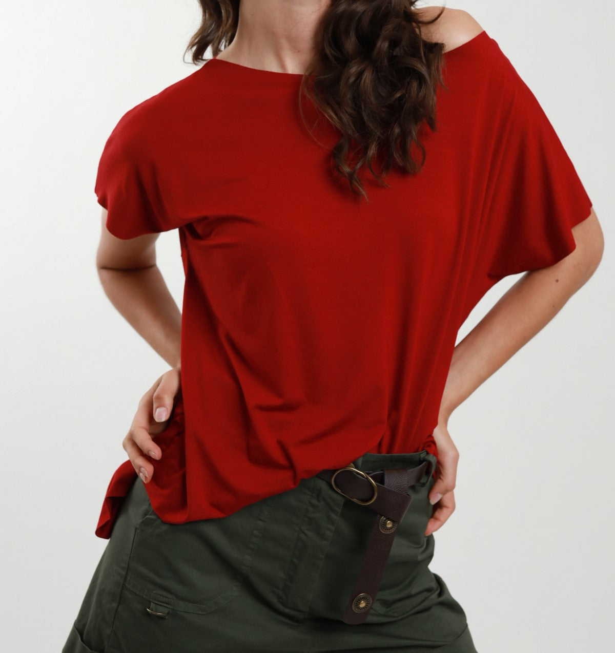T-shirt a taglio vivo - IrisBlu