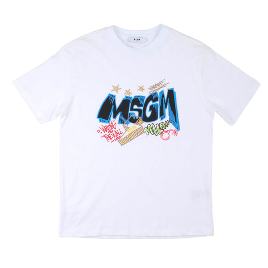 T-shirt bianca MSGM bambino