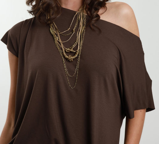 T-shirt a taglio vivo - IrisBlu