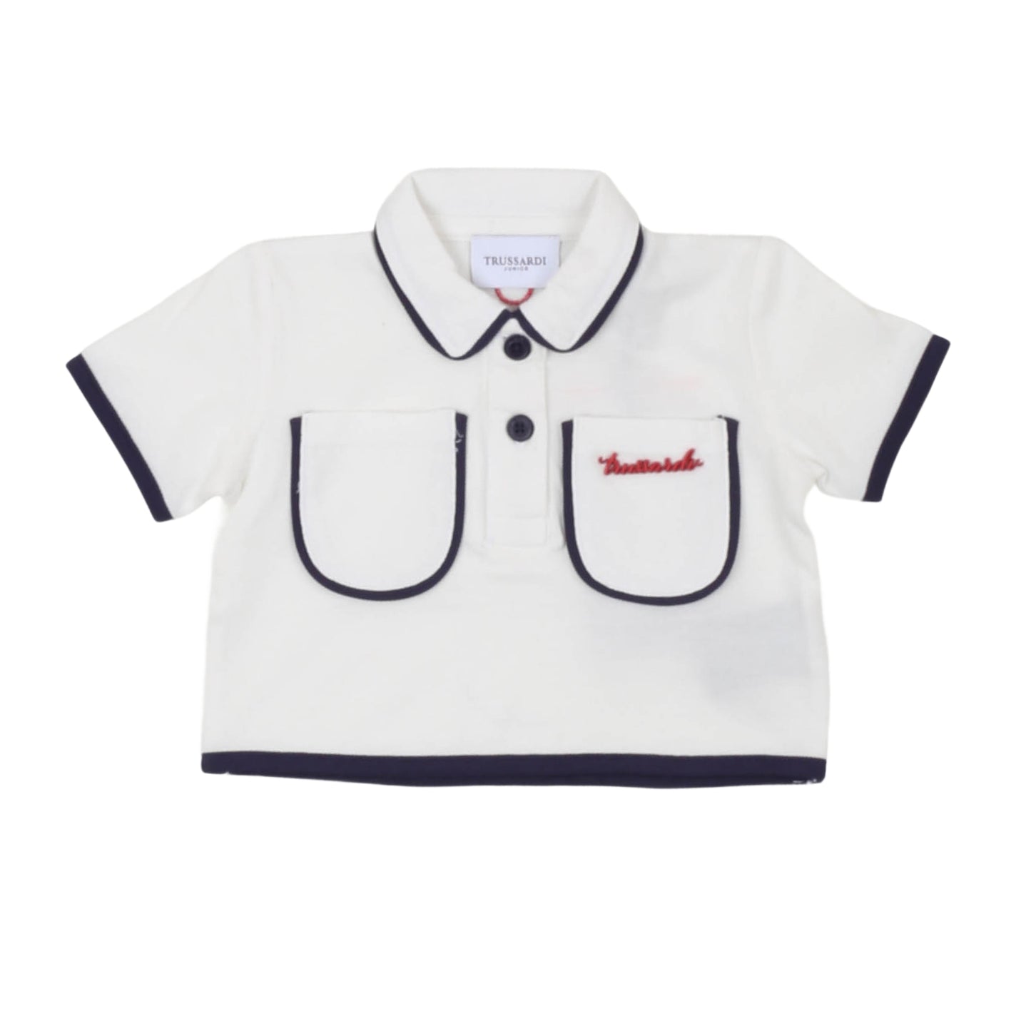 T-shirt bianca bambina a manica corta Trussardi - IrisBlu