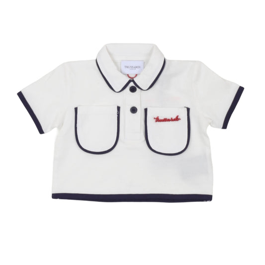 T-shirt bianca bambina a manica corta Trussardi
